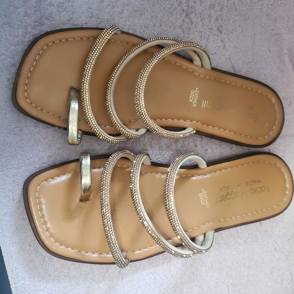 Franco Sarto Metallic Gold Strappy Sandals